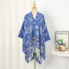 Bufanda Jacquard Paisley con Borlas y Abertura Estilo Étnico Chal Cálido Nuevo Cárdigan de Mujer Capa Ropa Exterior Transfronteriza Poncho