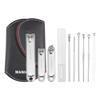 Novo cortador de unhas ferramenta conjunto completo de cortador de unhas portátil com colher de ouvido terno cortador de unhas aço inoxidável conjunto de 10 peças