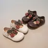 Sapatos de Couro de Princesa para Bebê Menina, Sapatos para Bebês e Crianças Pequenas, de 1 a 2 Anos, Sapatos Individuais Infantis, Novo Estilo de Outono para Meninas