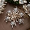Adornos navideños, árbol de Navidad, lentejuelas, purpurina, acrílico transparente, copo de nieve, campana colgante, diseño festivo DIY
