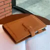Cuaderno de Piel Genuina, Piel de Vaca de Primera Capa, Bloc de Notas Grande A5 para Reuniones, Cuaderno de Oficina de Negocios con Hojas Sueltas Engrapadas