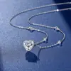 Collar de Plata de Ley S999 Corazón Estrella Punto Completamente Diamantado para Mujer, Lujo Accesible Diseño de Nicho, Elegante de Gama Alta, Versátil, Dulce y Artístico