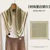 Bufanda con colgante de algodón y lino retro de nicho coreano para mujer, bufanda decorativa versátil para el cuello, bufanda fina, pañuelo para la cabeza para primavera y verano
