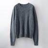 Suéter Pulôver Lã Cashmere Gola Redonda Tricotado Camada Base Estilo Preguiçoso Sem Costura Manga Longa Escovado Solto Suéter de Lã para Mulheres