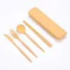 Amazon Portugal Set de Vajilla de Paja de Trigo Portátil para Viaje Vajilla Occidental Cuchillo Tenedor Cuchara Palillos Caja de Regalo Mayoreo