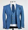 Trajes Europeos y Americanos Transfronterizos para Hombre, Trajes de Negocios, Trajes Pequeños, Trajes de Banquete de Boda Ajustados de Doble Botonadura, Trajes de Tres Piezas