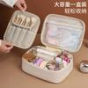 Bolsa de cosméticos de PU con compartimentos para guardar brochas y pinceles, multifuncional, tres en uno, de gran capacidad y con tecnología Advanced Sense.