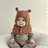 Gorro cálido grueso para otoño e invierno, conjunto de gorro y bufanda para niños, mascarilla a prueba de viento, gorro con protección para los oídos para niños y niñas