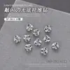 Arte de Unha Cristal Branco Fundo Aberto Pilha de Diamante Redondo Estéreo Strass em Unhas Pilha Multifacetada Joia de Diamante 10 Peças