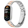 Adequado para Pulseiras Esportivas Xiaomi 8/9/10, Pulseira de Relógio de Aço Inoxidável com Três Contas, Pulseira de Relógio Inteligente Xiaomi com Três Contas