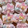 Personajes de Dibujos Animados Infantiles Anillos para el Cabello Rosas Niñas Bebé Gato Brillante Tarjeta Juego Independiente de 5 Pares Cuerda para la Cabeza de Jardín de Infancia