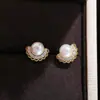 Accesorios para hacer tú mismo: Monturas de aretes de perla en forma de abanico de plata de ley S925, componentes de aretes de moda, monturas de plata, productos semiacabados, 6 mm