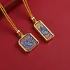 Mini Xizang Thangka Zakiram Patrón Reemplazable Día Siguiente y Vida Presente Colgante de Collar Thangka de Acero de Titanio para Hombres y Mujeres