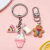 Brinquedo de Comida Artificial Estéreo DIY Homem de Gengibre Garrafa de Leite Cone com Pingente de Olho de Ovelha Pingente de Bolsa Acessórios para Corrente de Celular