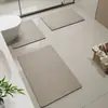 Alfombrilla absorbente de tierra de diatomeas para baño, felpudo antideslizante de secado rápido para puerta de inodoro, alfombrilla de baño en forma de U para inodoro