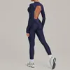 Macacão de yoga de malha outono e inverno transfronteiriço para mulheres, justo ao corpo, respirável e que realça os quadris, adequado para fitness e esportes, modelo 7802