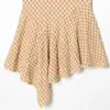 Verano 2026 Nuevo Estilo Moda Europea y Americana Simple Cuadros Encaje Vestido Corto Irregular Falda de Tirantes Sexy