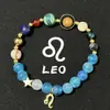 Popular Transfronterizo Europeo y Americano Ocho Planetas y Doce Constelaciones Ágata Explosión Piedra Natural Acero Inoxidable Colgante Pulsera Venta al Por Mayor