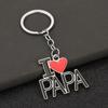 Chaveiro de Metal Transfronteiriço Dia das Mães Dia dos Pais Papa Mamãe Papai Presente de Dia dos Pais Artesanato Presentes