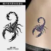 Pegatina de Tatuaje de Escorpión Oscuro con Fórmula de Jugo de Hierbas, Impermeable y de Larga Duración, para Hombres y Mujeres, adecuada para clavícula, costado, cintura, mano y pierna, tatuaje realista