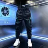 Pantalones casuales de retazos finos para hombre de otoño, secado rápido, nuevo estilo 2025, cintura elástica, pantalones de tobillo cónico, pantalones ajustados de moda
