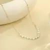 Colar Europeu e Americano Transfronteiriço Nova Corrente de Sorriso de Pérola Barroca Corrente de Clavícula Simples e Versátil Design Moderno Joias