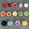 Flor de rosa de simulación boda decoración del hogar diseño de escena tela de seda ramillete flor para la cabeza flores artificiales hechas a mano adornos venta al por mayor