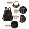 Mochila antirrobo para mujer de cuero PU suave, multi-bolsillos, gran capacidad, transfronteriza, mochila de moda para el trabajo y los viajes, mochila escolar para estudiantes