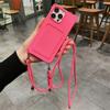 Funda para iPhone15 Resistente a Caídas en las Cuatro Esquinas Cordón Cruzado Funda Líquida para Tarjetas Funda Protectora para Apple 14 Inserción de Tarjetas