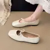 Nueva Colección Primavera/Otoño 2026: Zapatos de noche tipo lazo estilo francés para mujer, con suela brillante y suave, diseño de punta poco profunda y versátil estilo Mary Jane