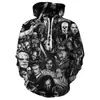 Sudadera con capucha de la serie Halloween Christmas Night Cry Europea y Americana Estampado Digital 3D Sudadera Casual para Hombre