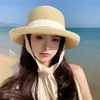 Sombrero de Sol Estilo Lujo Ligero Sombrero de Paja Estilo Nuevo Japonés para Mujer Verano con Visera Plegable Viaje Vacaciones Playa Protección Solar Sombrero de Sol Venta al por Mayor