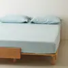 Sábana de Algodón Cepillado de Alto Hilo 100S para Cama Doble Sábana Ajustable Cubrecama de Color Sólido Simple Ropa de Cama Gruesa para Otoño e Invierno Pieza Única