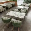 Restaurante de Té Mesas y Sillas Tejidas con Cuerda Hechas a Medida, Estilo Diseñador, Lujo Ligero, Bar Musical para Comer en Hotel de Alta Gama, Sofás de Cabina de Madera Maciza