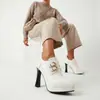 Novedad Primavera y Otoño 2026 Zapatos de Tacón Alto con Tacón Grueso para Mujer, Tallas 33-50, Plataforma Impermeable, Punta Fina, Zapatos de Cuero para el Trabajo