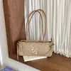Bolso artístico para mujer con bordado de trébol de cuatro hojas y nota musical vintage para otoño e invierno 2026, bolso de mano fresco y versátil, bolso de hombro, bolso cruzado para ir al trabajo