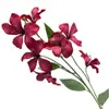 Flores Artificiais: Orquídea Chama de 7 Cabeças, Material Floral de Alta Qualidade para Arranjos de Casamento, Série de Cores Jardim de Monet, Flores de Seda, Lírio da Chuva, Flores Artificiais