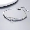 Plata de ley maciza S925 4x6/6x8mm engaste vacío DIY punta de diamante estilo lujo ligero dinero antiguo pulsera de diamantes brillante exquisita