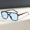 Gafas de Sol Versátiles Retro Personalizadas Clásicas con Doble Puente en Forma de T, con un Aspecto de Alta Gama, Gafas de Sol Cuadradas Casuales para Hombre, Gafas de Moda