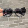 Novos Óculos de Sol Transparentes para Crianças Coração de Pêssego Óculos de Sol para Crianças Flor Moda Tendência Óculos de Sol para Crianças 61021