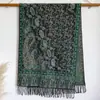 Cachecol de Novo Estilo para Mulheres, Xale de Estilo Étnico Imitação de Caxemira, Viagem para Deserto e Litoral, Cachecol Quente Flor de Castanha, Fino
