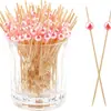 Suministro exclusivo transfronterizo de palillos de fruta de perla blanca para decoración de fiesta, bar, plato de frutas, aperitivo, palillos de cóctel de perla rosa