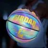 Baloncesto reflectante transfronterizo tamaño 7, PU resistente al desgaste para interior y exterior, luminoso, logotipo personalizado disponible