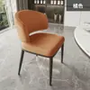 Silla de Comedor Minimalista Moderna Italiana de Cuero Silla con Respaldo de Diseñador para el Hogar Mesa y Sillas de Comedor Simples de Gama Alta