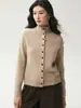 Estilo intelectual~Estilo universitario británico cárdigan de punto 100% cachemira para mujer, con coderas, se puede usar como suéter o prenda exterior