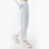 Pantalones deportivos frescos con protección solar, finos, sueltos, con tobillos atados, con pernera ancha y drapeada, ajustados, transpirables, de cintura alta, para fitness y protección solar.