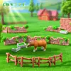Micro-Paisagismo Azulejos Criativos Série Cerca de Madeira Paisagismo de Fazenda Acessórios Decorativos DIY Mini Enfeites de Resina