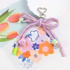 Xiaohongshu Serie Miu de Moda Bolso Tejido Fresco con Lazo Llavero para Teléfono Accesorio de Regalo Pequeño
