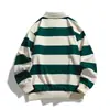 Nueva Sudadera de Doble Piqué Rayada Estilo Hong Kong, Suelta y de Moda, Marca Independiente de Amazon para Primavera y Otoño 2025 para Hombres y Mujeres