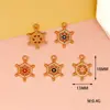 Accesorios para joyería DIY de velero azul marino ancla timón aleación marina gota de aceite pulsera pendientes colgante colgante colgante